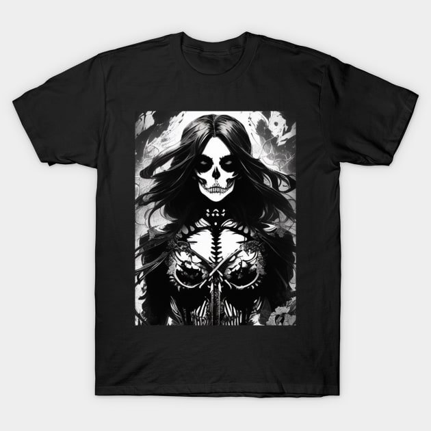 Embrace the Dark: Alternative Style Fashion with Gothic Flair T-Shirt by ShyPixels Arts